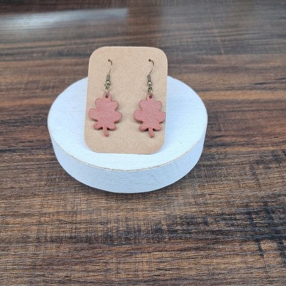 Portland Leather Jewelry - Leaf Earrings